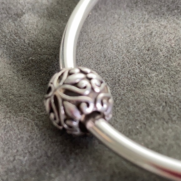 Authentic Pandora Sterling Silver Scroll Charm - Picture 2 of 3